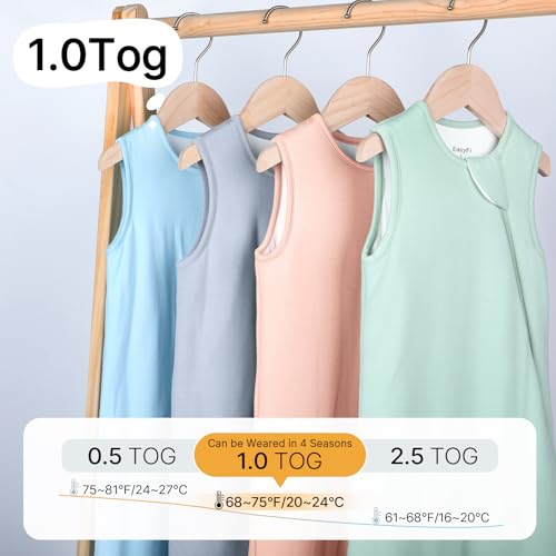 Supersoft Rayon Made from Bamboo Sleep Sack 3-6 Months Newborn Sleep Sack 0-3 Months 1.0 Tog Baby Wearable Blanket with 2-Way Zipper Unisex Sleeping Bag for Babies All-year-around - Pink