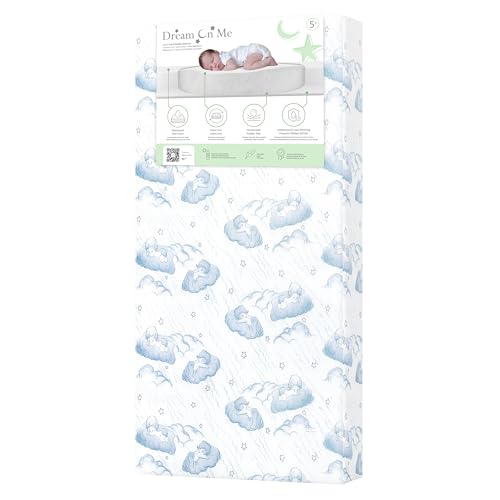 Dream On Me Cozy Cloud 2-in-1 Crib Mattress, Dual-Sided for Infants & Toddlers, Waterproof Cover, GREENGUARD Gold Certified, Fits Full Size Crib & Toddler Bed, 52” x 28” x 5”