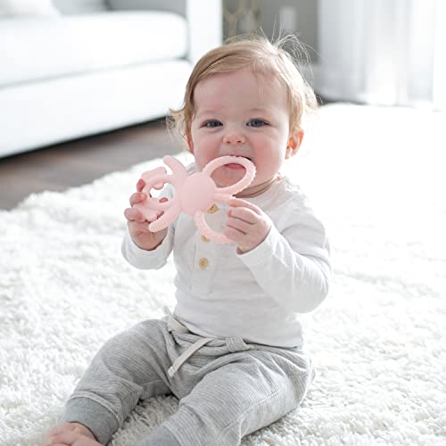 Dr. Brown's Flexees Teether, Pink Bunny, Soft 100% Silicone Baby Teether, BPA Free, 3m+, 1 Pack
