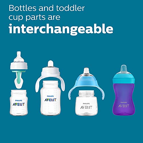 Philips Avent Anti-Colic Baby Bottle with AirFree Vent, Slow Flow 1 Nipple, 0m+, 4oz, 4 Pack, Clear, SCY701/04