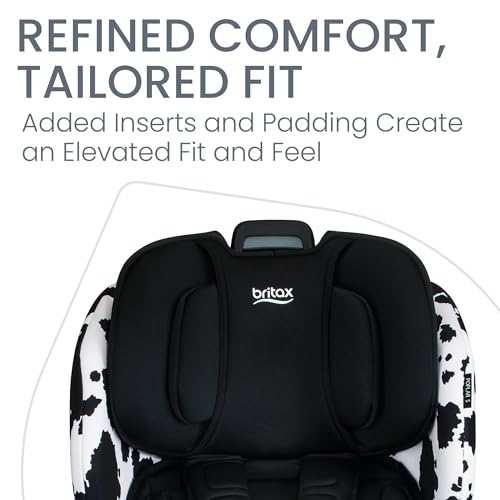 Britax Poplar S Convertible Car Seat, 2-in-1 Car Seat Extended Rear Facing, 17” Slim Car Seat Design with Fast & Easy ClickTight Installation, Anti-Rebound Bar & SafeWash Fabrics — Cowmooflage