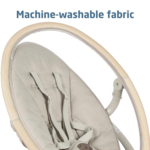 Maxi-Cosi Cassia Smart Baby Swing for Infants, Portable, Foldable Infant Swing with Music, 360 Rotation, 5 Speeds, 12 Melodies, EcoCare Fabric, Auto Motion Sensor, 2 Reclines, Classic Oat