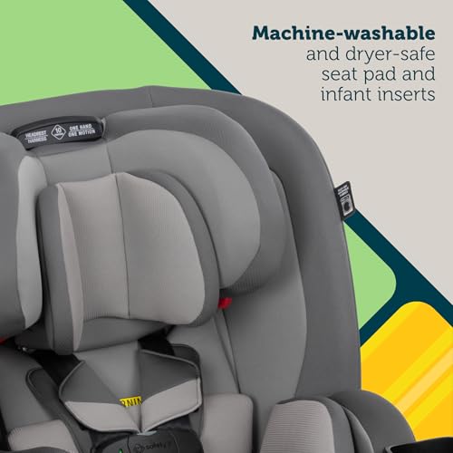 Safety 1st EverSlim 4-in-1 Convertible Car Seat, SecureTech Chest Clip, Ultra-Slim, 4-Mode Infant to Booster, Baby Car Seat, 5-100 lbs, Memory Foam, Office Space