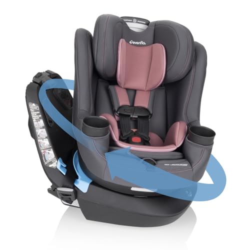 Evenflo REO by Revolve360 Rotating Convertible Car Seat with Quick Clean Cover, Infant to Toddler, Forward and Rear Facing, Compact Design, One-time Install (Chelsea)