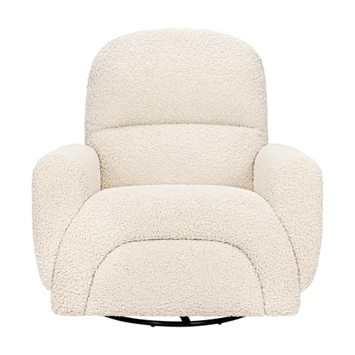 Babyletto Rainbow Recliner and Swivel Glider in Almond Teddy Loop, Greenguard Gold Certified and CertiPUR-US® Certified