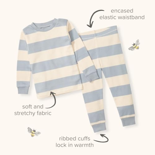 Burt's Bees Baby Organic Cotton Pajamas for Boys, Toddler PJ Set, 2-PC