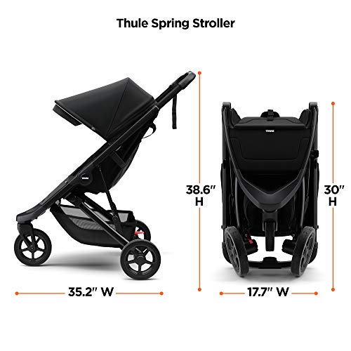 Thule Spring Stroller - Compact Baby Stroller Perfect for Everyday Use - Features 5-Point Harness, Lightweight and Compact Design, Vented Canopy, Padded Reclining Seat