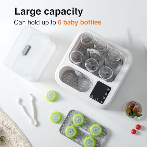BRBLUERISE Baby Bottle Warmer,8-in-1 Smart Fast Baby Milk Warmer with LCD Timer for Breastmilk or Formula, Accurate Temperature Control, with Defrost, Sanitizer and Dryer, Keep, Heat Baby Food Jars