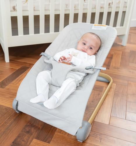 Baby Bouncer Seat, Breathable Fabric Infant Bouncer, Portable Bouncer Seat for Babies 0-6 Months, Infant Bouncy Seat for Baby Boys and Girls