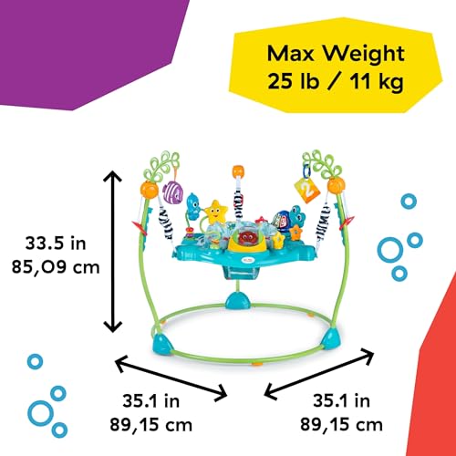 Baby Einstein Ocean Explorers Curiosity Cove 2-in-1 Educational Activity Jumper and Floor Toy, Max weight 25 lbs., Ages 6 Months+, Unisex