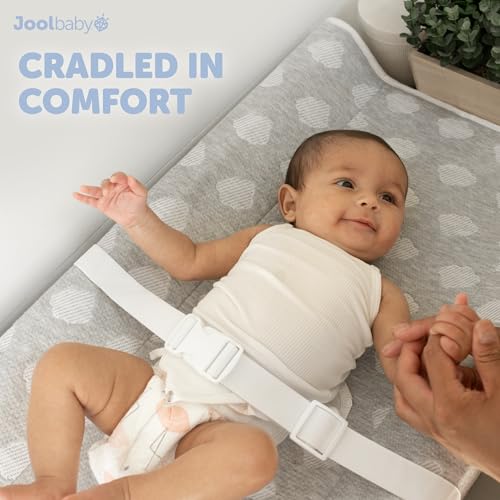Jool Baby Serenity Soft Changing Pad + Washable Cover, Non-Slip - Fits Standard Changing Tables & Dressers (Cloud Pattern, Gray)