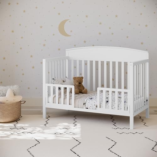 Graco Benton 5-in-1 Convertible Crib – GREENGUARD Gold Certified, Converts from Baby Crib to Toddler Bed, Daybed and Full-Size Bed, Fits Standard Full-Size Crib Mattress (White)
