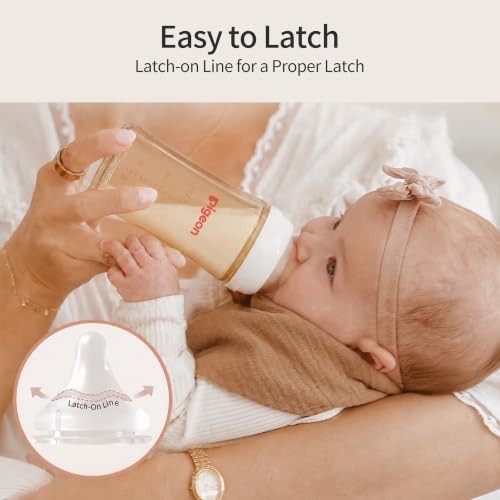 Pigeon PPSU Nursing Baby Bottle Wide Neck, Anti-Colic, Streamlined Body, Natural Feel, Easy to Clean, 8 Oz (Pack of 2), Includes 2pcs M Nipples (3m+)