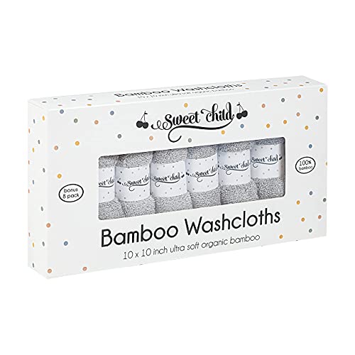Sweet Child 8-Pack Baby Washcloths -Super Soft Rayon Washcloth, Baby Wash Cloths for Newborn,Infants and Kids, Bath Baby Towels, Body and Face Towel, Face Cloths for Washing Face