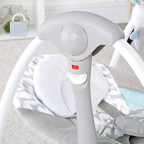 Ingenuity ConvertMe 2-in-1 Compact Portable Automatic Baby Swing & Infant Seat, Battery-Powered Vibrations, Nature Sounds, 0-9 Months 6-20 lbs (Raylan)
