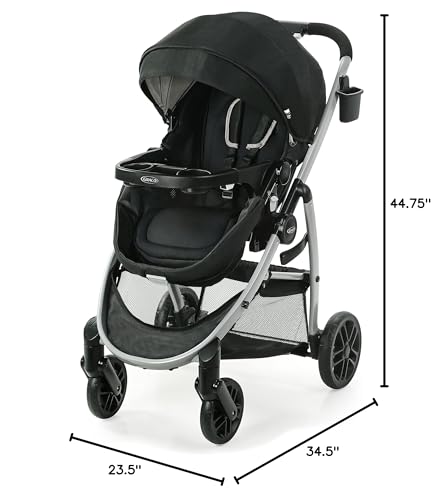 Graco Modes Pramette Stroller, 3-in-1 Baby Stroller, 3 Modes: Infant Car Seat Carrier (Car Seat Not Included), Infant Pramette, and Toddler Stroller, Reversible Seat, One-Hand Fold, Pierce