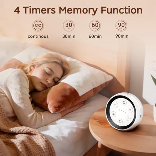 Sound Machine Baby Patter for Sleeping Cute White Noise Machine for Baby Kids Adults with 32 Soothing Sounds 32 Volume Levels Brown Noise Machine with 4 Timer Memory Funtion for Travel Office Privacy