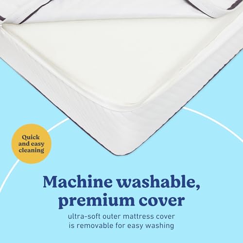 Graco 6-Inch Dual-Comfort Crib & Toddler Mattress - GREENGUARD Gold, CertiPUR-US Certified Foam, Machine Washable Cover with 100% Waterproof Surface, Fits Standard Full Size Baby Crib and Toddler Bed