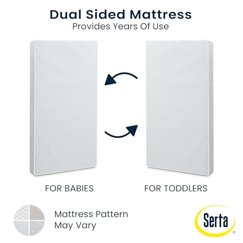 Serta Perfect Start Limited Dual Sided Baby Crib Mattress and Toddler Mattress, Breathable Fiber Core, GREENGUARD Gold Certified, Waterproof, 7 Year Warranty, Made in USA