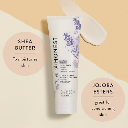 The Honest Company Babe's Mini Must Haves Gift Set Travel Size Hypoallergenic Lavender Bathtime Essentials Shampoo Body Wash (2 fl oz) Face Lotion (1 Bubble Bath