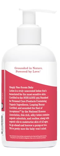Earth Mama Simply Non-Scents Baby Lotion for Dry Skin - Calendula Cream for Newborn Skin Care - 8 oz - Fragrance Free - Infant Essentials