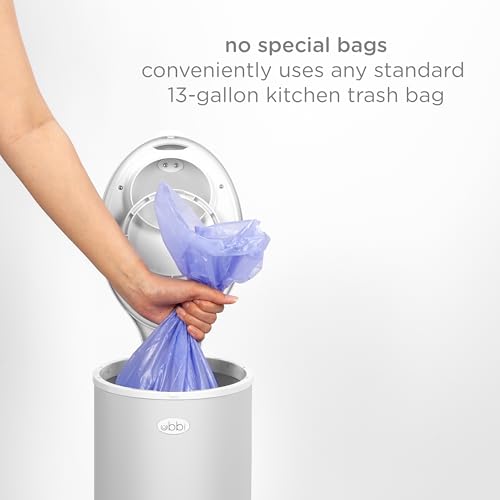 Ubbi Stainless Steel Diaper Pail, No Special Bags, Odor-Locking, Gray