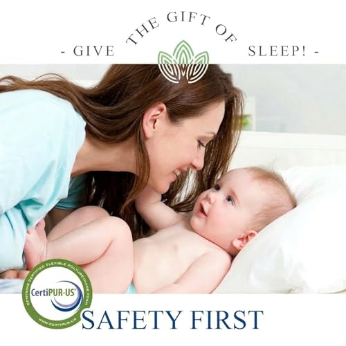 Organic Cotton Covered 2-Sided Crib Mattress | Premium Memory Foam Hypoallergenic Light 2-in-1 Baby Mattress, Firm Support for Infant Soft CertiPUR Foam for Toddler, Waterproof & Washable | 52x27.5x4”