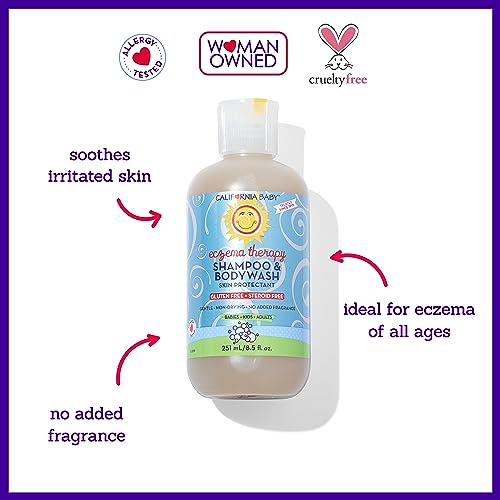 California Baby Eczema Body Wash & Shampoo | Gentle Steroid-Free Eczema Treatment | Colloidal Oatmeal + Aloe Vera | 100% Plant-Based | 8.5 oz.