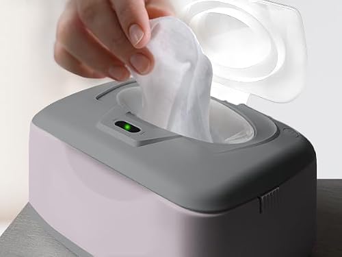 GOGO pure Baby Wet Wipes Warmer & Dispenser, Holder and Case - Purple, Playful/Cute, with Easy Press On/Off Switch, Holds 100 Wipes, Worldwide Use