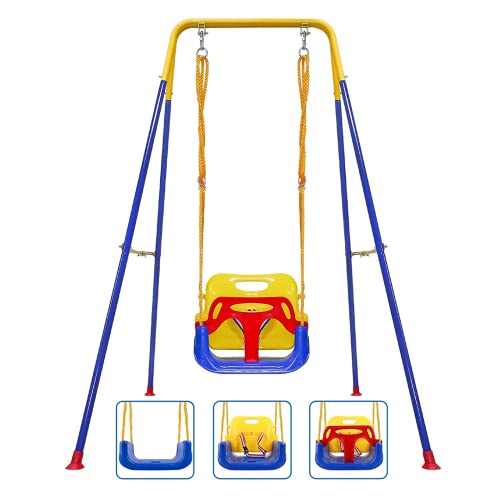 Toddler Swing, 3-in-1 Swing Sets for Backyard, Baby Swing Outdoor/Indoor, Toddler Swing Set Suitable for Children 6 Months and Older