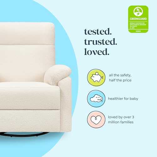 Davinci Suzy Glider Recliner Nursery Chair - Glider Rocking Chair for Nursery and Living Room - GREENGUARD Gold, FSC & Certi-PUR US Certified - 360° Swivel Rocker Recliner Chair (Cozy Cream Boucle)