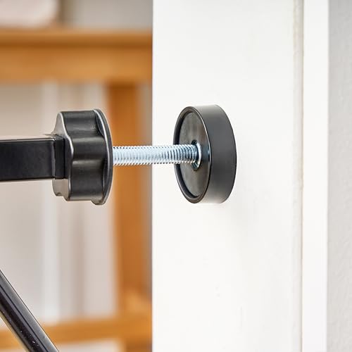 Regalo Safety 29-38.5" Baby Gate for Doorways & Bottom of Stairs, Pressure Mounted Baby Gate with Door for Babies, Toddlers & Pets, Tested & Safe for 30 Years, American Designed, American Owned, Black