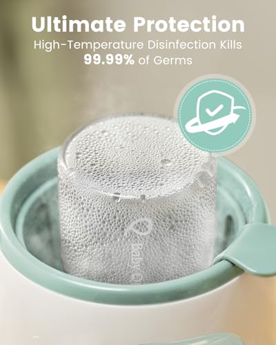Grownsy Baby Bottle Warmer, 8-in-1 Fast Baby Milk Warmer with Timer for Breastmilk or Formula, Accurate Temperature Control, 24H Keep, Food Heater&Defrost BPA-Free Bottle Warmer for All Bottles- Green