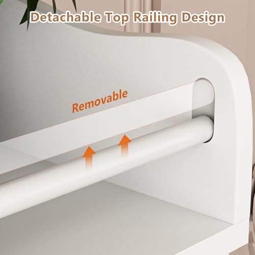 Einhomn Baby Changing Table Top, Multi-Functional Nursery Changing Table, 4 Drawers with 2 Open Shelves, Bedroom, White