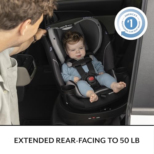Evenflo Gold Revolve360 Slim 2-in-1 Rotational Car Seat with SensorSafe (Obsidian Black)