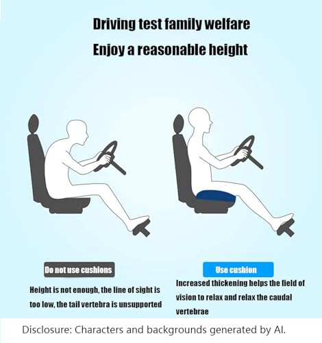Adult Booster Seat Cushion, Car Seat Cushions for Short People/Thick Office Chair Booster Seat Increase Field of View, for Trucks, Car, Office Chair, Home, Wheelchair,Angle Lift Seat Cushion (Grey)