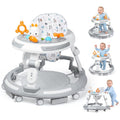 Baby Walker with Wheels - Foldable Baby Walker,4-in-1 Baby Walkers for Boys and Girls 6-12 Months, Infant Walker with Adjustable Height, Baby Activity Walker with Toys, Music, Lights, Anti-Rollover