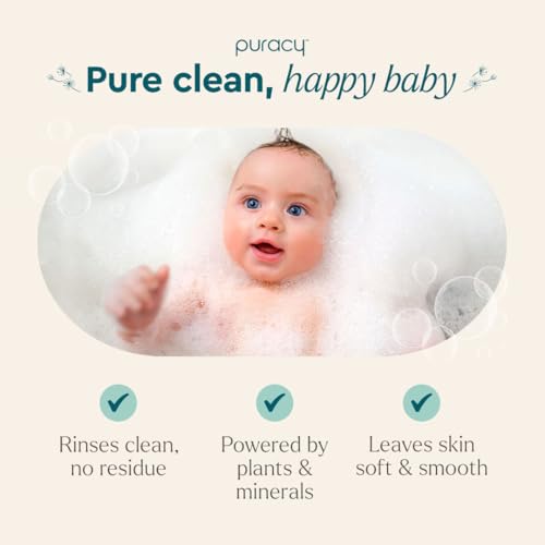 Puracy Shampoo & Body Wash for Children - Perfect Skin, Pure Ingredients with 12 Fruit & Vegetable Extracts for Silky Smooth Skin, Gentle Citrus Grove Aromas, 98.8% from Mother Nature, 12 Fl Oz (2-Pk)