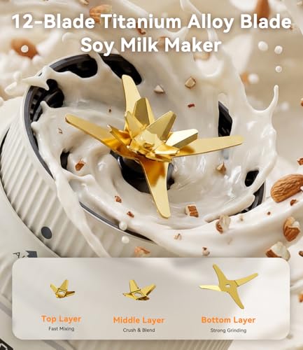 Encyclpo Nut Milk Maker Machine, 59.18 oz Automatic Nut Milk Maker with 11-in-1 Programs, Soy Milk Maker & Baby Food Maker, Detachable Glass Pitcher, Auto Clean, Delay Start, Keep Warm, LED Display