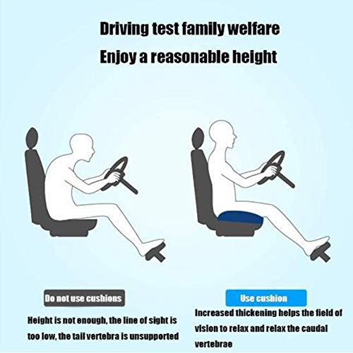 Srutirbo Car Booster Seat Cushion Raise The Height for Short People Driving Hip (Tailbone) and Lower Cack Fatigue Relief Suitable for Trucks, Cars, SUVs, Office Chairs, Wheelchairs (Pure Black)