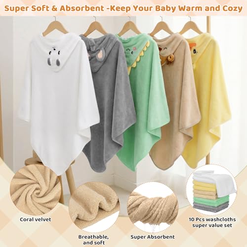 CandyHome 15 PCS Baby Bath Towels Set for Newborn Infant Toddler Essentials