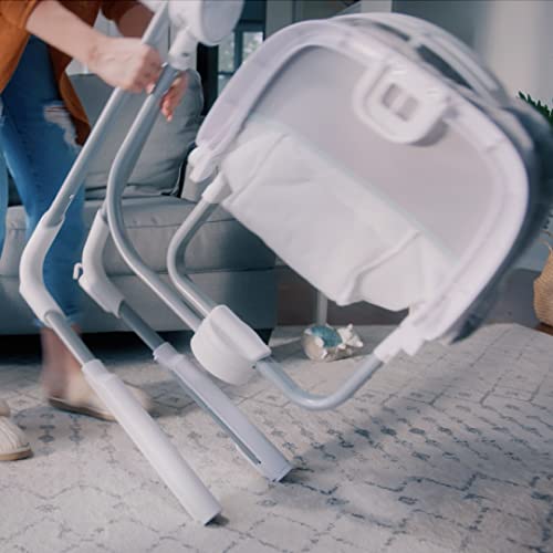 Ingenuity Anyway Sway 5-Speed Multi-Direction Portable Foldable Baby Swing & Infant Seat with Vibrations, Nature Sounds, 0-9 Months 6-20 lbs (Ray)