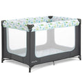 Dream On Me Zodiak Baby Playard, Breathable Mesh Sides, Soft Comfortable Mattress, Quick & Easy to Fold with Travel Carry Bag, Compact Space Saving Design - Grey/Green