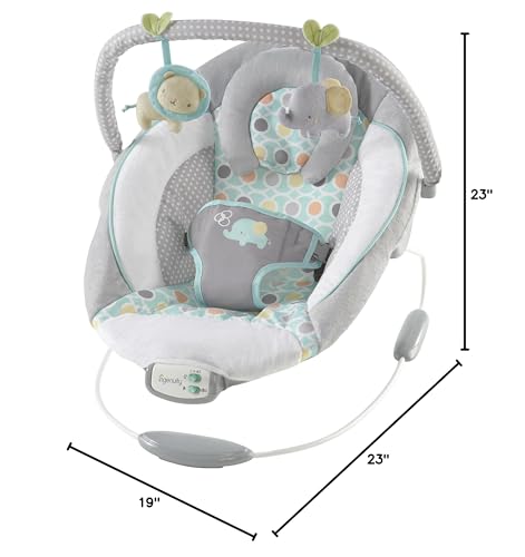 Ingenuity Soothing Baby Bouncer Infant Seat with Vibrations, -Toy Bar & Sounds, 0-6 Months Up to 20 lbs (Morrison)
