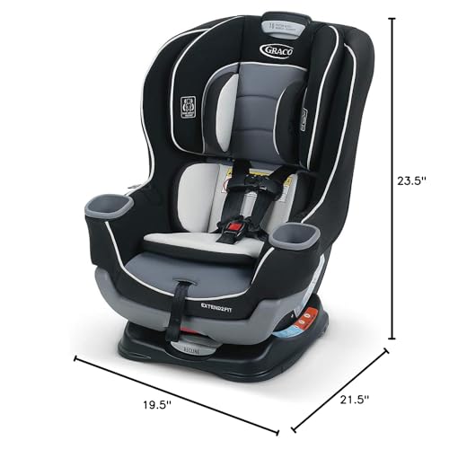 Graco® Extend2Fit Convertible Baby Car Seat, Rear and Forward Facing, Adjustable Extension Panel for Extra Legroom, Gotham
