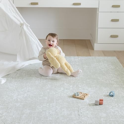Little Landings Baby Play Mat for Floor - Eden (6x6ft) - Premium EVA Foam Play Mat for Babies & Toddlers (Ages 0-5+) - Non-Toxic Playmat for Tummy Time, Crawling & Playroom - Stylish & Comfortable