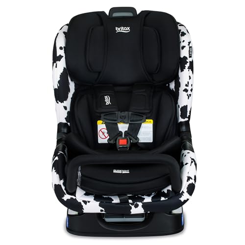 Britax Poplar S Convertible Car Seat, 2-in-1 Car Seat Extended Rear Facing, 17” Slim Car Seat Design with Fast & Easy ClickTight Installation, Anti-Rebound Bar & SafeWash Fabrics — Cowmooflage