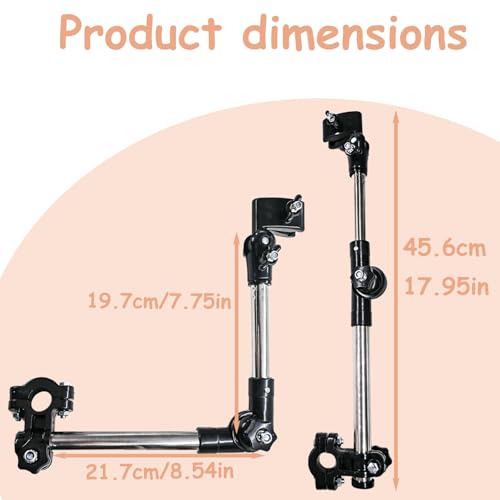 Universal Umbrella Mount Holder,180° Adjustable Umbrella Holder for Stroller,Hole Diameters 0.8-1.3cm,Umbrella Clamp Umbrella Stretch Mount Stand Holder for Stroller,Wheelchair,Walker,Rollator