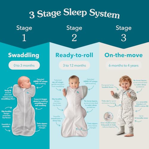 Love to Dream Swaddle UP, Sleep Sack 0-3 Months, Self-Soothing, Improves Sleep, Secure Fit Helps Calm Startle Reflex, Baby Essentials Must Haves Newborn, 1.0 TOG, 8-13 lbs, Oatmeal