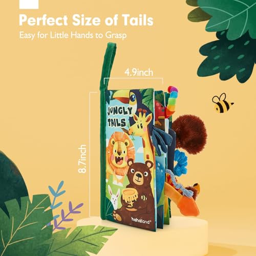 hahaland Baby Books 0-6 Months,Infant Tummy Time Toy Sensory Toys 6 to 12 Months Touch Feel Book Travel Toy Gifts for Boy Girl 0-3 Month Baby Shower Birthday Easter Basket Stuffers (Single)